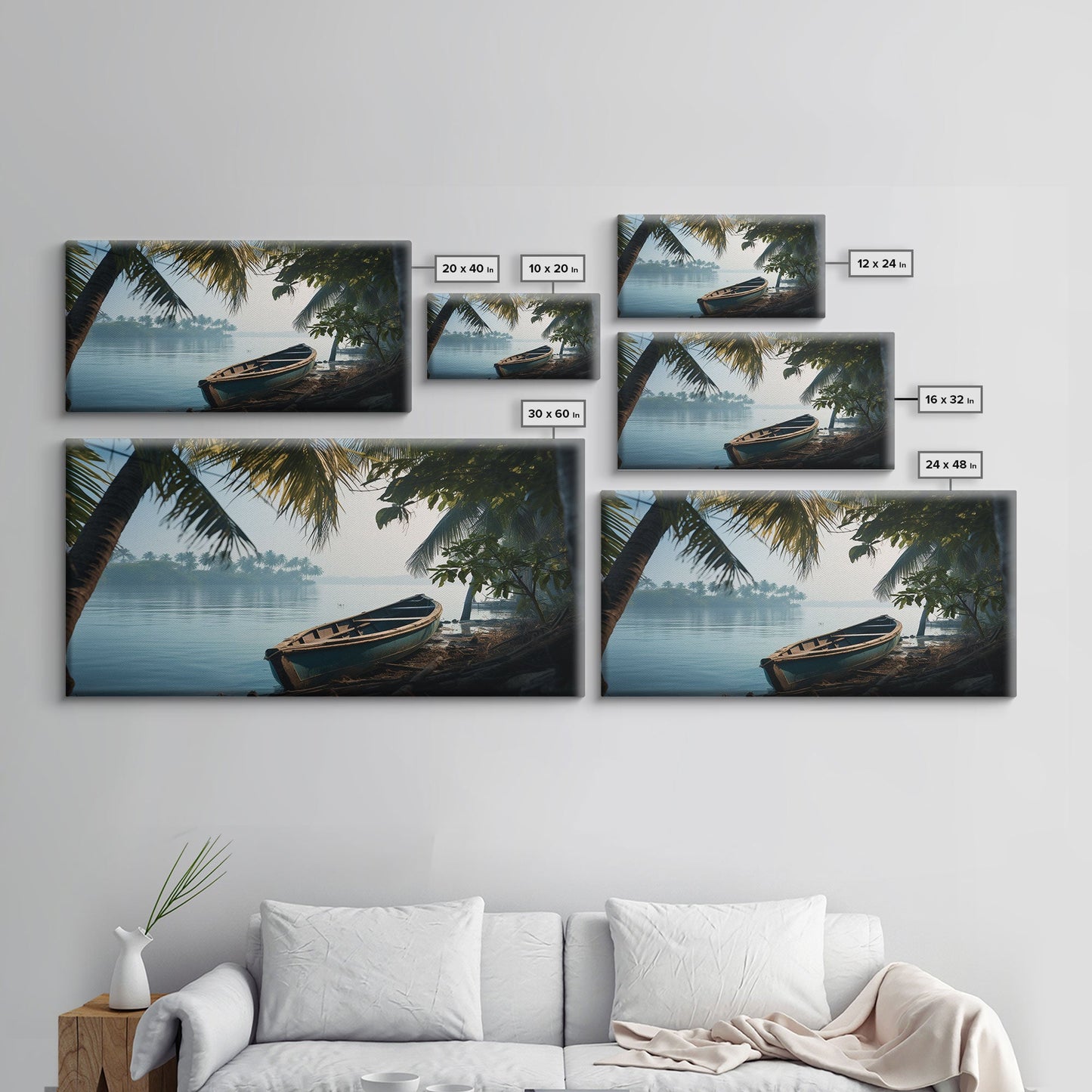 An Abandoned Canoe In The Florida Everglades - Florida Art - Framed Canvas Print - Liminal Spaces - Cool Wall Art - Eclectic Decor