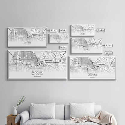 Stadtplan von Tacoma, Washington-Kunst, Kartendruck, Moderne Wandkunst, Wandbild, Leinwandbild, Geschenkidee für Zuhause, Wanddekoration im Landhausstil, Stadtwandkunst