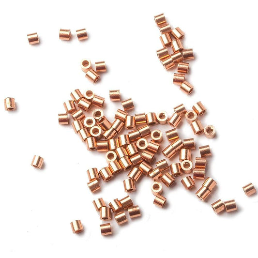 2x2mm Copper Crimp Beads Sold 100 per bag