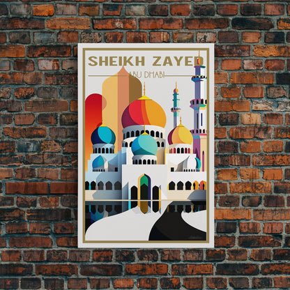 Abu Dhabi Wall Art, Sheikh Zayed Mosque, United Arab Emirates Poster, Travel Wall Print, Travel Poster, Travel Wall Art, Canvas Wall Print