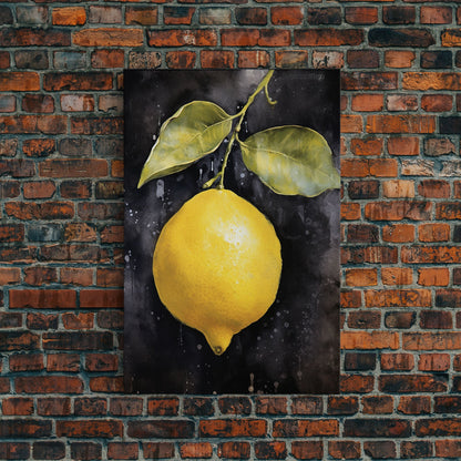 Lemon Wall Decor, Food Art, Fruit Wall Art, Kitchen Wall Art, Minimalist Wall Art, Wall Decor, Canvas Print, Wall Art, Framed Canvas Art