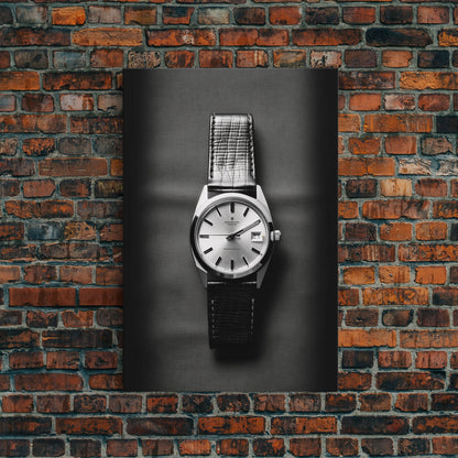 Classic Wrist Watch Wall Art, Watch Art, Watch Face, Black And White, Minimalist Print, Wall Decor, Canvas Print, Wall Art, Framed Canvas