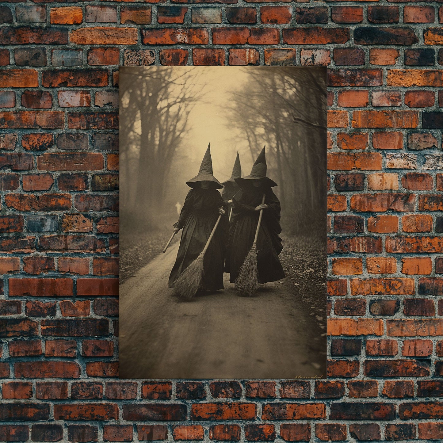 Black And White Art, Witch Wall Decor, Horror Art Print, Gothic Wall Art, Canvas Print, Wall Art, Vertical Print, Home Decor, Wall Decor