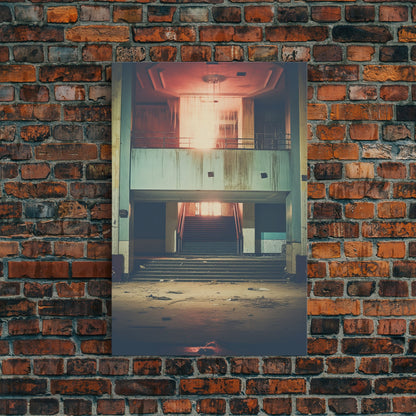 Abandoned Building, Retro Wall Canvas Print, Wall Hanging, Portrait Art, Volleyball Mom, Tiny House Decor, Family Gift, Spooky Room Decor
