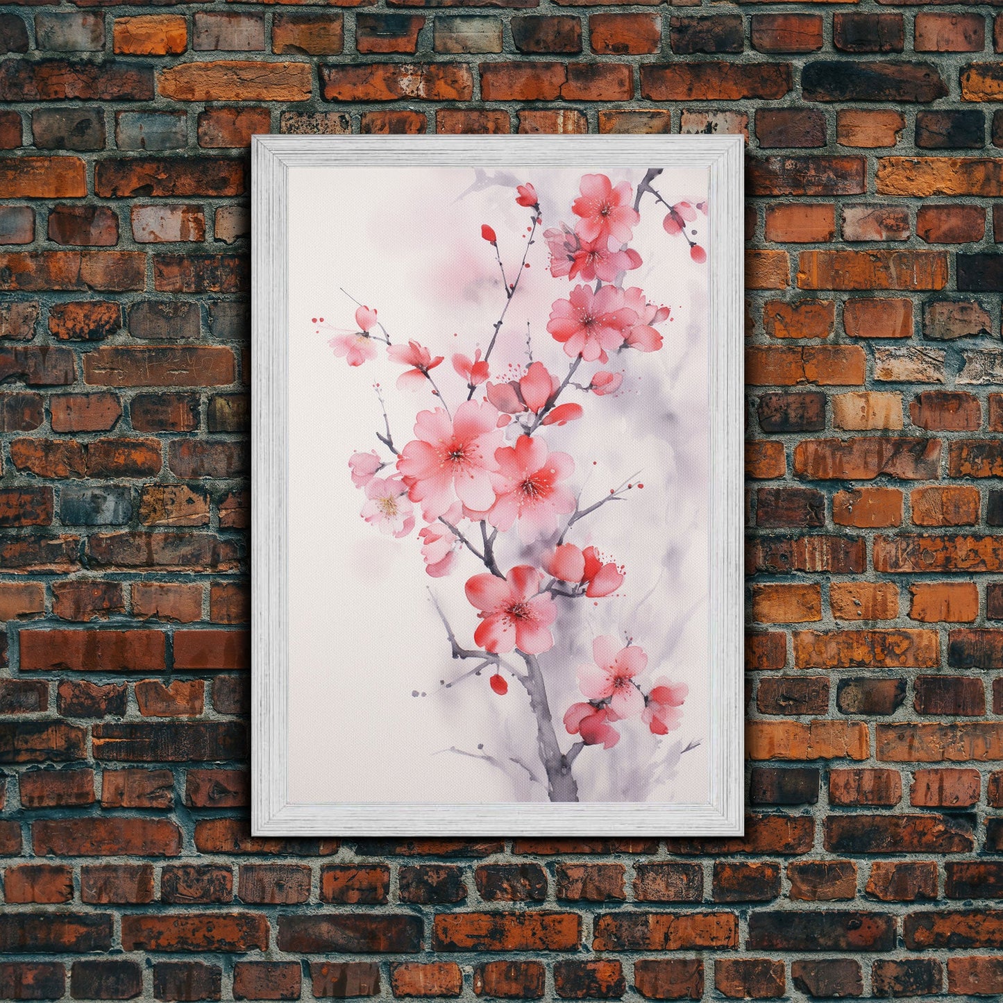 Cherry Blossom, Japanese Wall Art, Floral Wall Print, Nature Art, Canvas Print, Wall Art, Vertical Art, Modern Home Decor, Gift For The Home