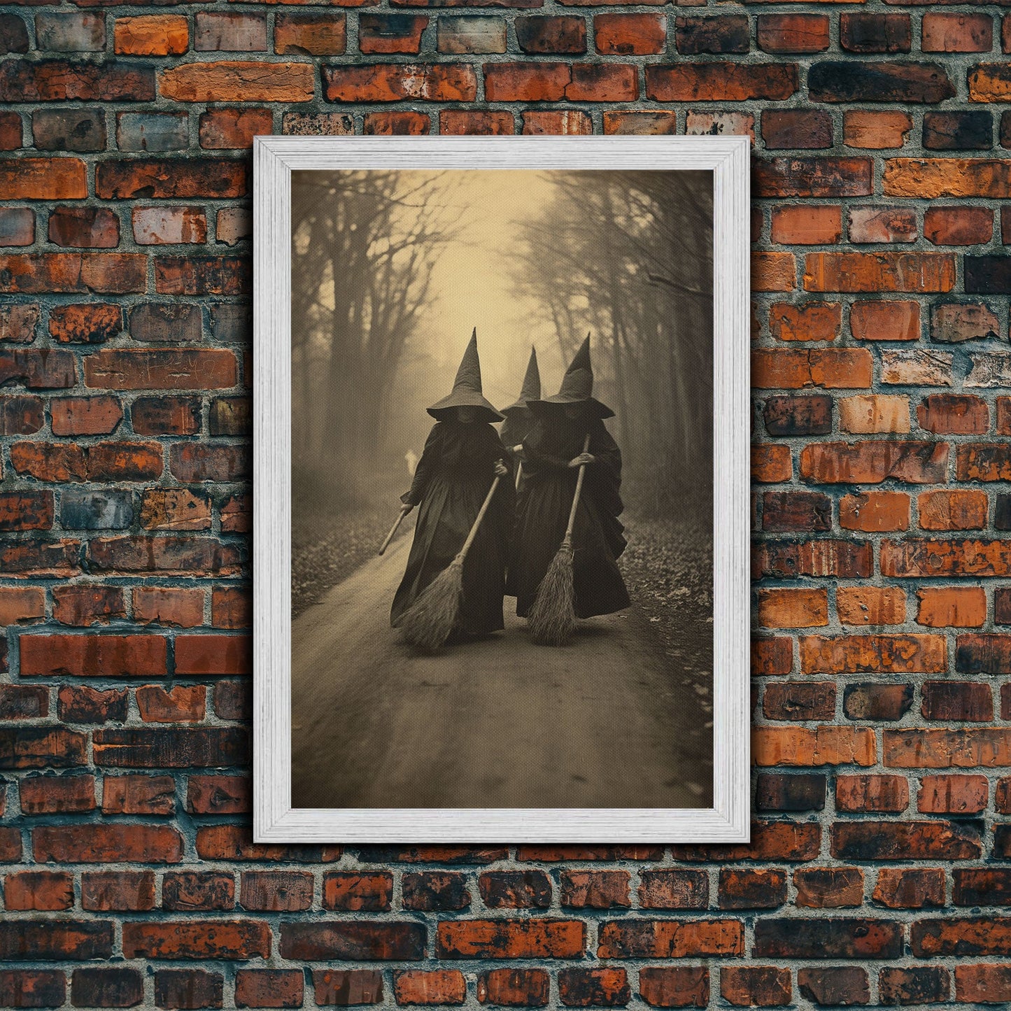 Black And White Art, Witch Wall Decor, Horror Art Print, Gothic Wall Art, Canvas Print, Wall Art, Vertical Print, Home Decor, Wall Decor
