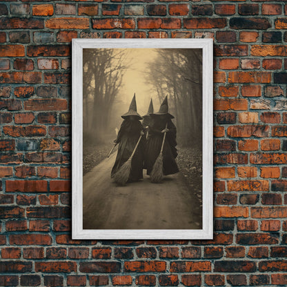 Black And White Art, Witch Wall Decor, Horror Art Print, Gothic Wall Art, Canvas Print, Wall Art, Vertical Print, Home Decor, Wall Decor