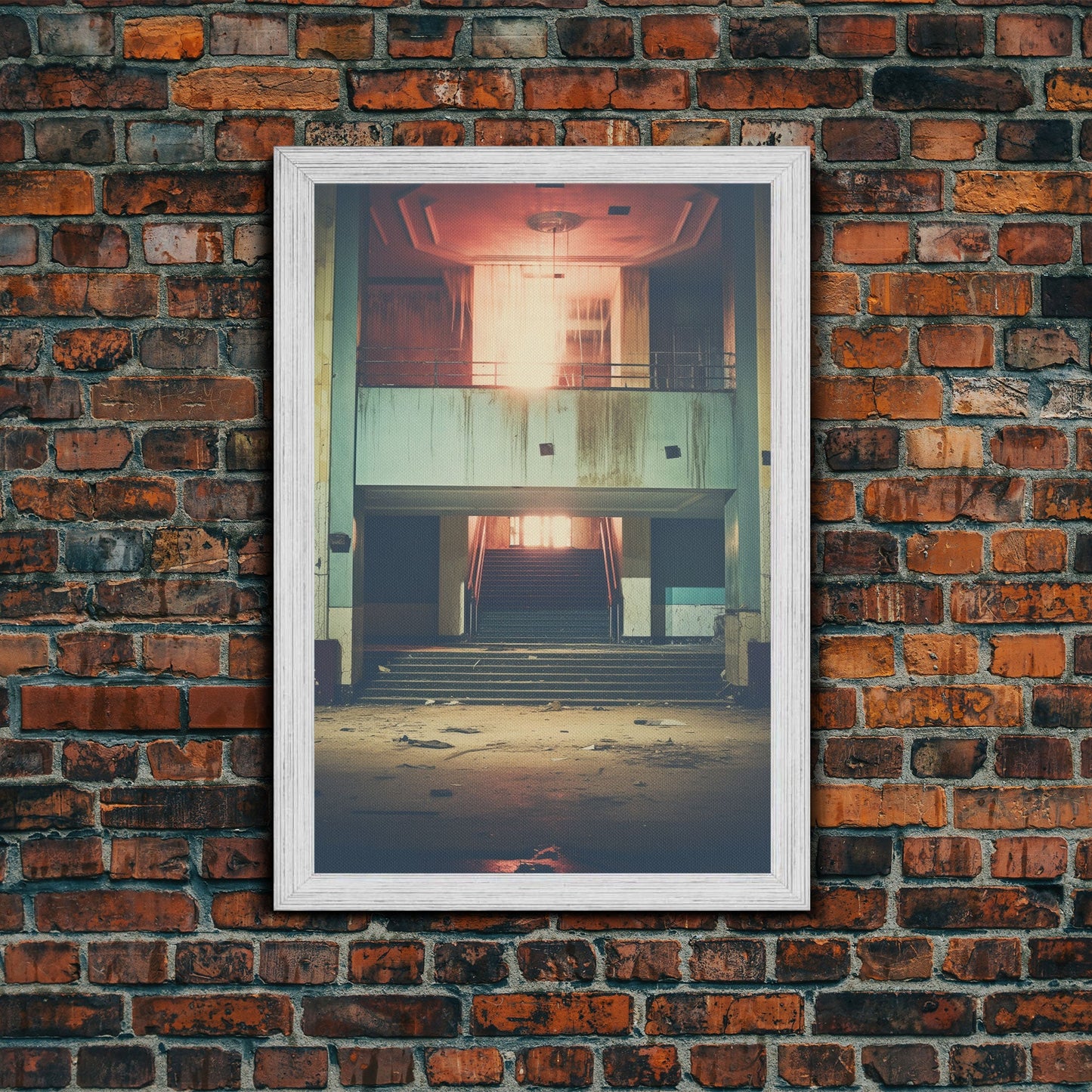 Abandoned Building, Retro Wall Canvas Print, Wall Hanging, Portrait Art, Volleyball Mom, Tiny House Decor, Family Gift, Spooky Room Decor