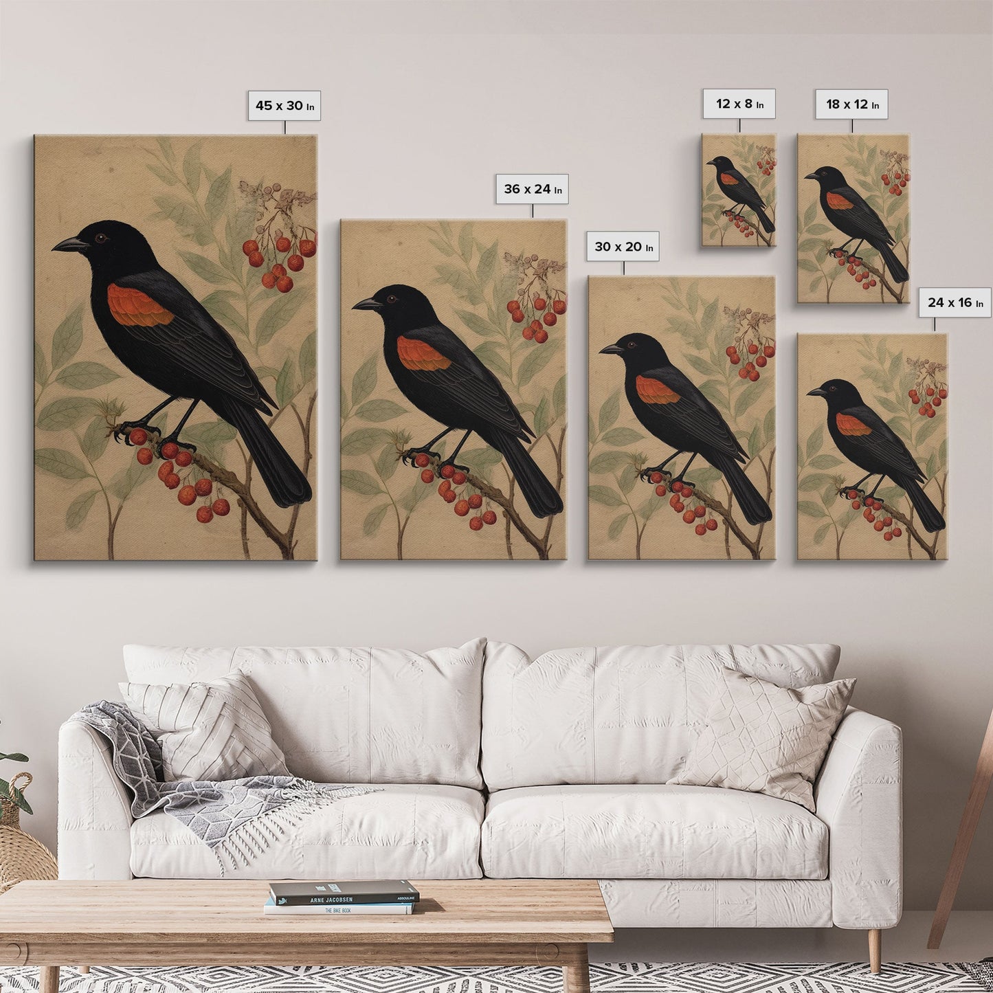 Black And Orange Bird Wall Art, Oriole Wall Decor, Animal Wall Art, Minimalist Print, Wall Decor, Canvas Print, Wall Art, Framed Canvas