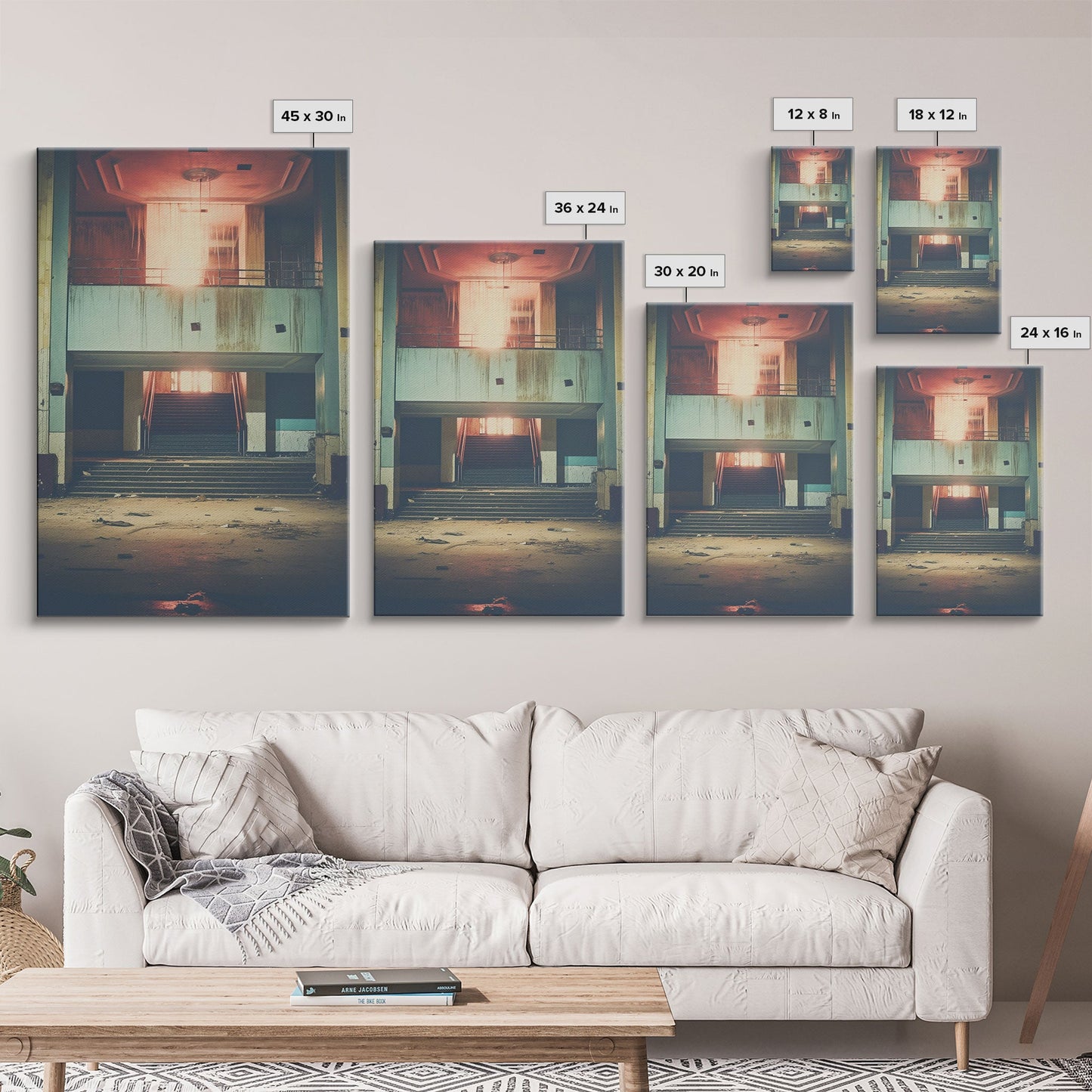 Abandoned Building, Retro Wall Canvas Print, Wall Hanging, Portrait Art, Volleyball Mom, Tiny House Decor, Family Gift, Spooky Room Decor