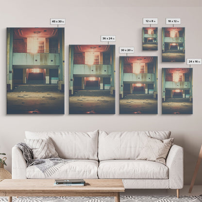 Abandoned Building, Retro Wall Canvas Print, Wall Hanging, Portrait Art, Volleyball Mom, Tiny House Decor, Family Gift, Spooky Room Decor