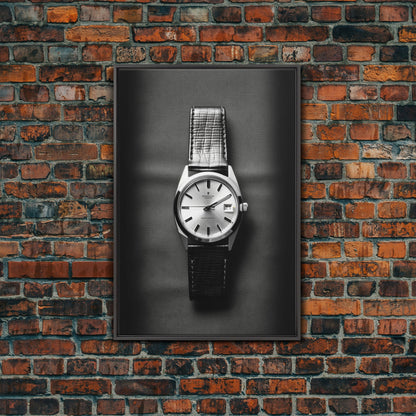 Classic Wrist Watch Wall Art, Watch Art, Watch Face, Black And White, Minimalist Print, Wall Decor, Canvas Print, Wall Art, Framed Canvas