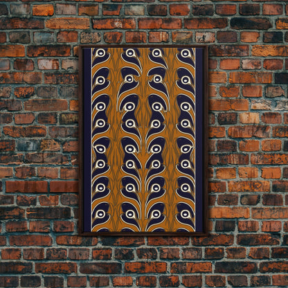 Art Deco Pattern Wall art - Framed Canvas Print - Art Deco - Abstract nature - Orange art - Patterns art - Beautiful art - Living room art