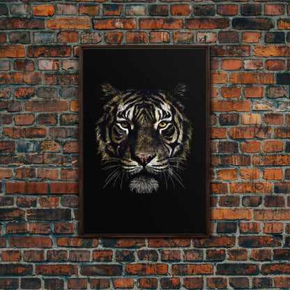 Beautiful Tiger Portrait Art Print, Framed Wall Art, Canvas Print, Big Cat Art, Tiger Painting