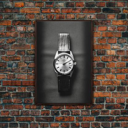Classic Wrist Watch Wall Art, Watch Art, Watch Face, Black And White, Minimalist Print, Wall Decor, Canvas Print, Wall Art, Framed Canvas