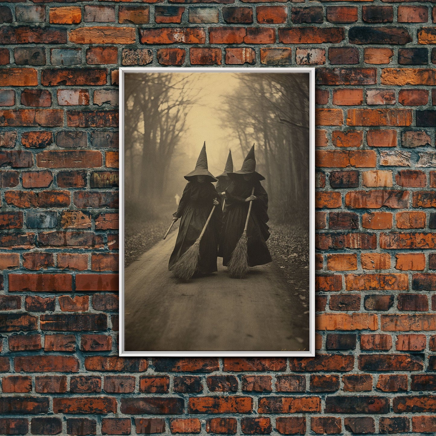 Black And White Art, Witch Wall Decor, Horror Art Print, Gothic Wall Art, Canvas Print, Wall Art, Vertical Print, Home Decor, Wall Decor