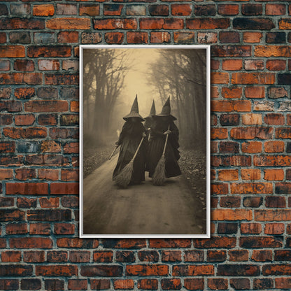 Black And White Art, Witch Wall Decor, Horror Art Print, Gothic Wall Art, Canvas Print, Wall Art, Vertical Print, Home Decor, Wall Decor