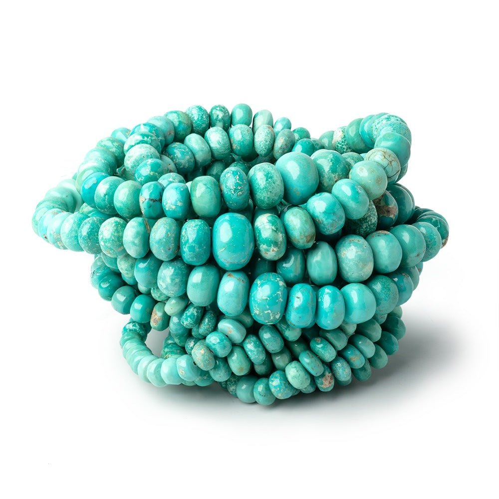 3-10mm Mongolian Turquoise Plain Rondelle 18 inch 106 Beads