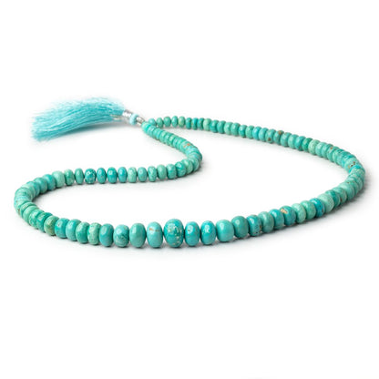 3-10mm Mongolian Turquoise Plain Rondelle 18 inch 106 Beads