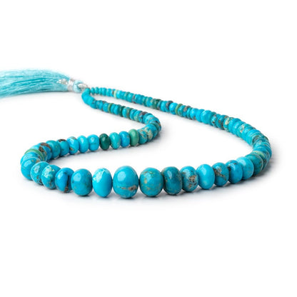 3-12mm Mongolian Turquoise Plain Rondelle 16 inch 106 Beads