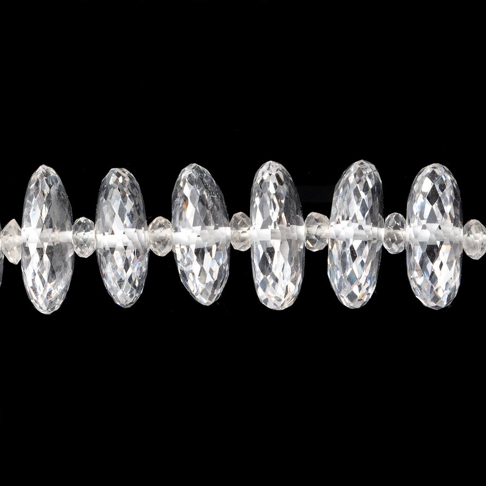 3-13.5mm Crystal Quartz German Faceted Rondelle Beads 16 inch 127 pieces AAA