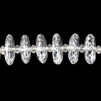 3-13.5mm Crystal Quartz German Faceted Rondelle Beads 16 inch 127 pieces AAA