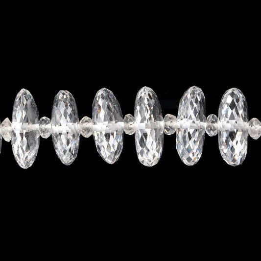 3-13.5mm Crystal Quartz German Faceted Rondelle Beads 16 inch 127 pieces AAA