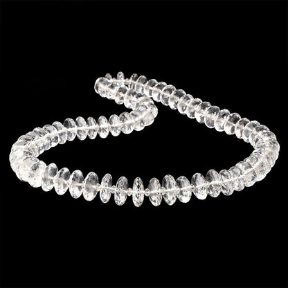 3-13.5mm Crystal Quartz German Faceted Rondelle Beads 16 inch 127 pieces AAA