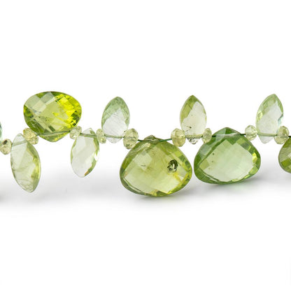 3-13x10mm Peridot Faceted Multiple Shape Beads 16 inch 139 pieces
