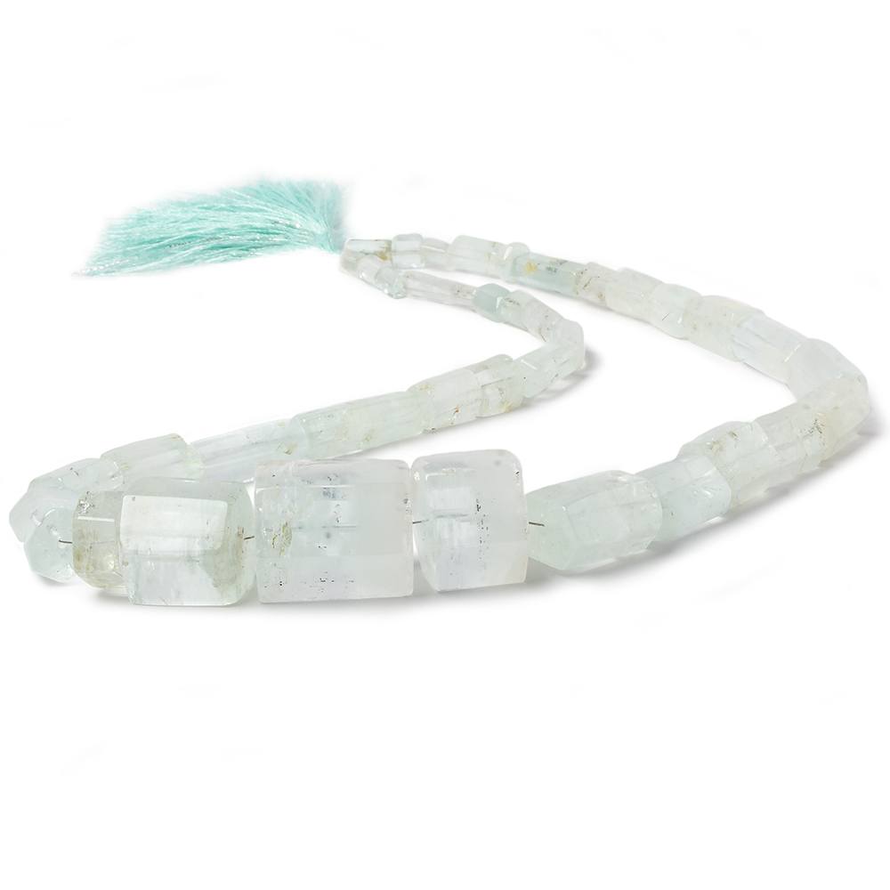 3-18mm Natural Aquamarine Beads Straight Drilled Natural Crystal 16 inch 37 pieces