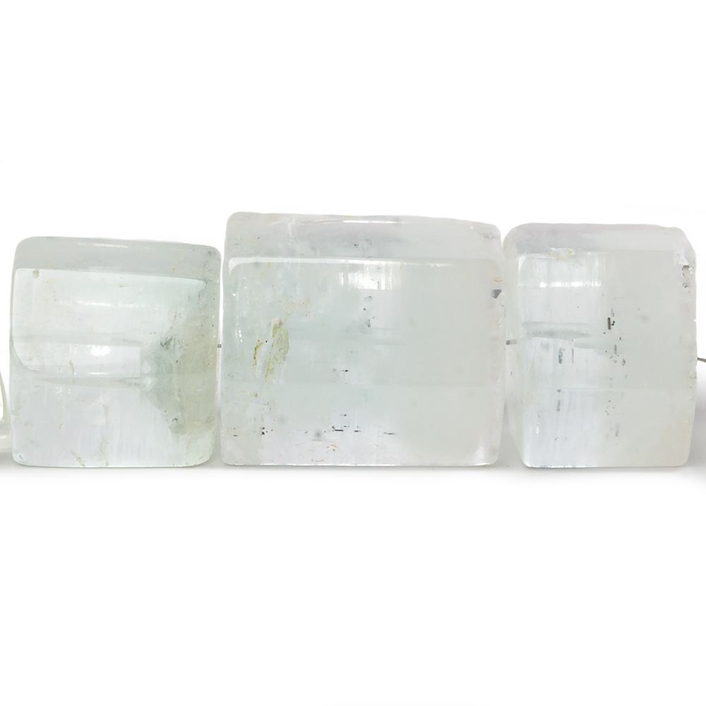 3-18mm Natural Aquamarine Beads Straight Drilled Natural Crystal 16 inch 37 pieces