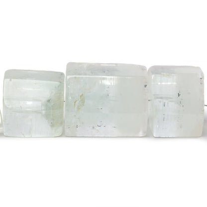 3-18mm Natural Aquamarine Beads Straight Drilled Natural Crystal 16 inch 37 pieces