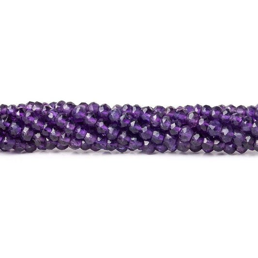 3-3.5mm Amethyst Faceted Rondelle Beads 13 inch 132 pieces