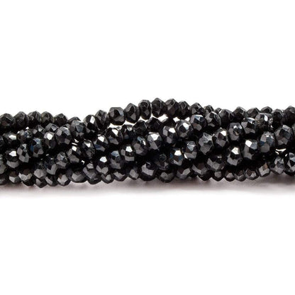3-3.5mm Black Spinel Faceted Rondelle Beads 12 inch 135 pieces