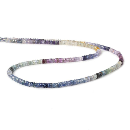 3-3.5mm Fancy Ceylon Sapphire faceted rondelles 16 inch 245 beads AA Grade