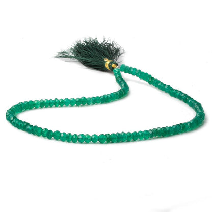 3-3.5mm Green Onyx Faceted Rondelle Beads 12 inch 135 pieces