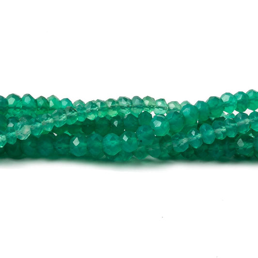 3-3.5mm Green Onyx Faceted Rondelle Beads 12 inch 135 pieces