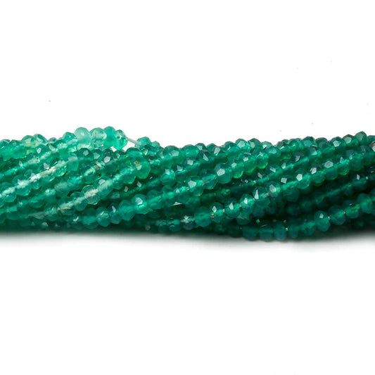 3-3.5mm Green Onyx faceted rondelle Beads 13.5 inch 143 pieces