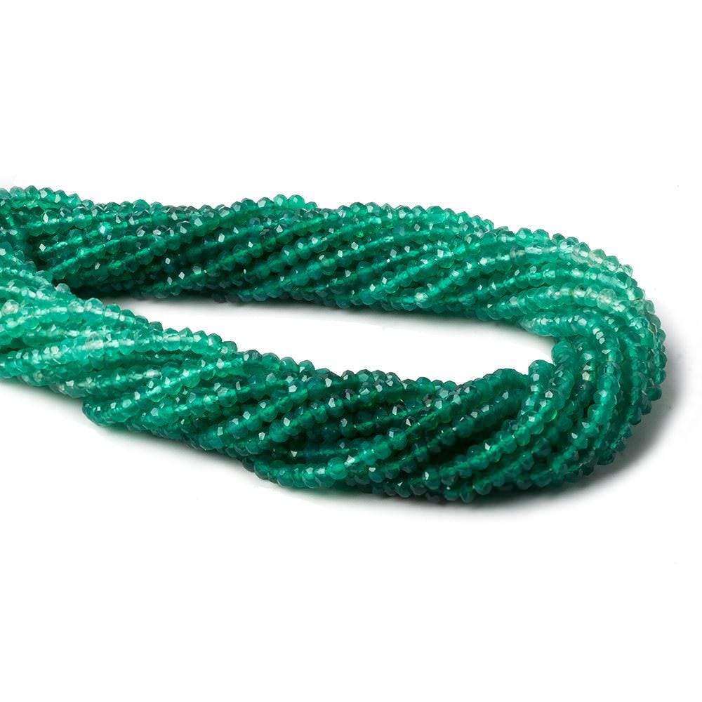 3-3.5mm Green Onyx faceted rondelle Beads 13.5 inch 143 pieces
