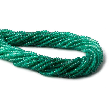 3-3.5mm Green Onyx faceted rondelle Beads 13.5 inch 143 pieces