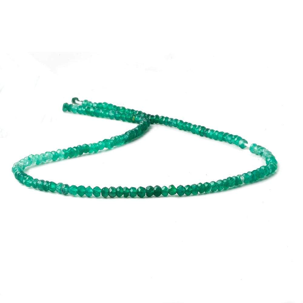 3-3.5mm Green Onyx faceted rondelle Beads 13.5 inch 143 pieces