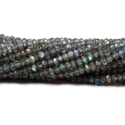 3mm Labradorite faceted rondelle Beads 13.5 inch 154 pieces