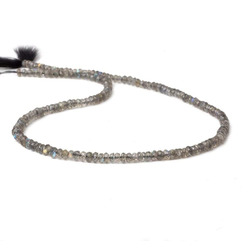 3-3.5mm Labradorite Faceted Rondelles 14 inch 185 beads AAA