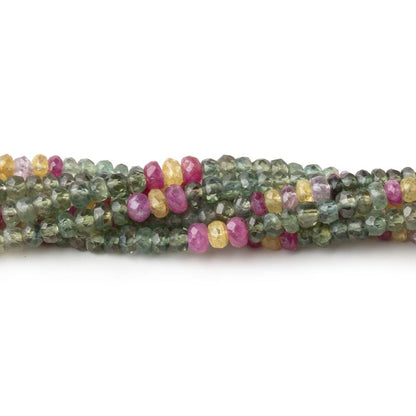 3-3.5mm Multi Color Sapphire Faceted Rondelle Beads 16 inch 200 pieces