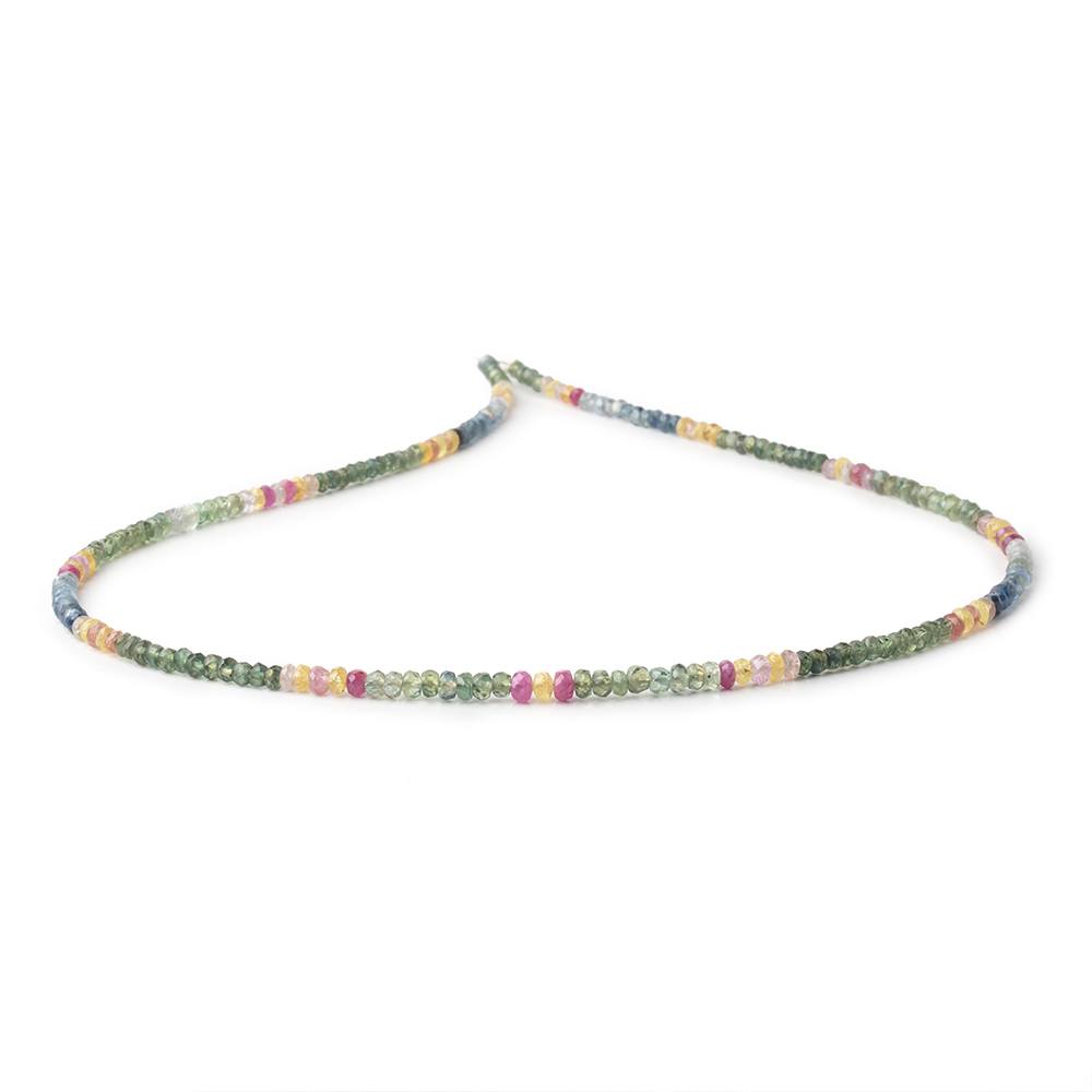 3-3.5mm Multi Color Sapphire Faceted Rondelle Beads 16 inch 200 pieces