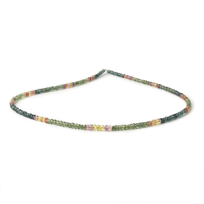 3-3.5mm Multi Color Sapphire Faceted Rondelles 16 inch 200 Beads