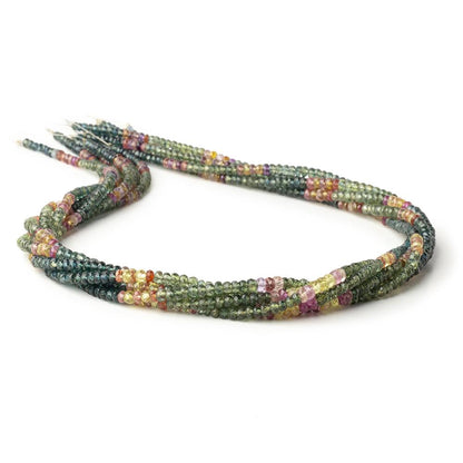 3-3.5mm Multi Color Sapphire Faceted Rondelles 16 inch 200 Beads