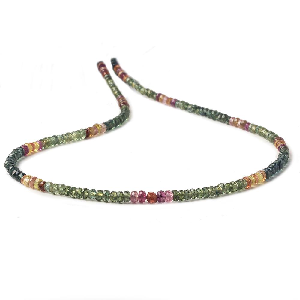 3-3.5mm Multi Color Sapphire faceted rondelles 16 inch 200 pieces