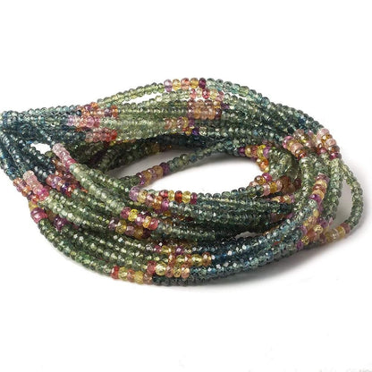 3-3.5mm Multi Color Sapphire faceted rondelles 16 inch 200 pieces