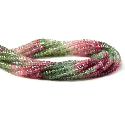 4mm Multi Color Afghani Tourmaline faceted rondelle beads 14 inch 148pcs